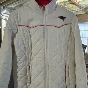 NFL Women's White Quilted Puffer Jacket Vintage